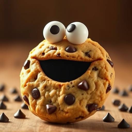 Galleta con chips representando Cookies
